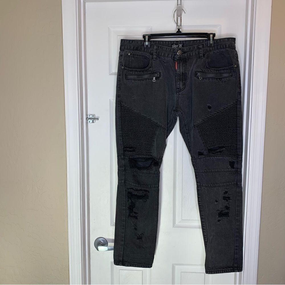 Square Zero Built to Last Men's Jeans Distressed Slim Denim Ripped  Size 40